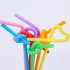 100pcs set Flexible Bendy Disposable Plastic Drinking  Straws For Bar Party Color mix Pack of 100