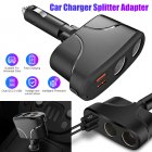 100w High Power Car Cigarette Lighter Socket 1 To 2 Qc3.0 Dual Usb + Pd Chargers Splitter Power Adapter black