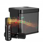 100w Wireless Dual Microphone Bluetooth compatible Speaker Portable Smart External Karaoke Device Supports Voice changing black