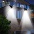 102LEDs 4 sided Waterproof Solar Light Motion Sensor Human Body Induction Wall Lamp for Garden Road 102leds