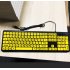 104 Keys Computer Keyboard 1 35m Cable Ergonomic Design Wired Keyboard USB Interface Plug and Play Clear Keys for The aged People yellow