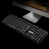 104 Keys USB Wired Pro Gaming Keyboard with 7 Colors LED Backlit Gaming Keyboard for PC Desktop Black character glow version