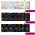 104 Keys USB Wired Pro Gaming Keyboard with 7 Colors LED Backlit Gaming Keyboard for PC Desktop White glow version