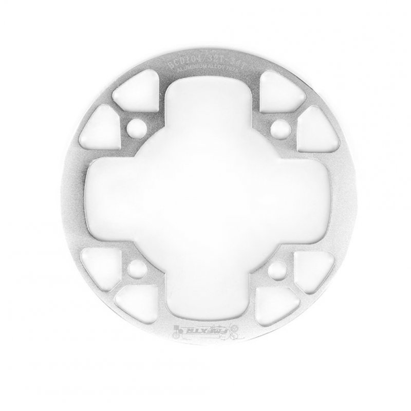 104bcd MTB Bicycle Chain Wheel Protection Cover Bicycle Protection Plate Guard Bike Crankset Full Protection Plate 32-34T silver