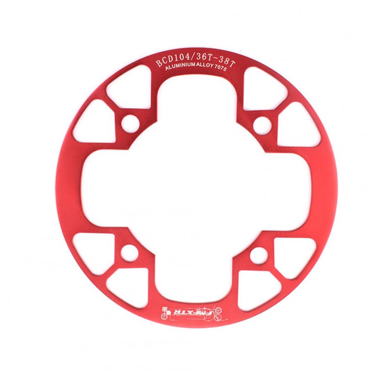 104bcd MTB Bicycle Chain Wheel Protection Cover Bicycle Protection Plate Guard Bike Crankset Full Protection Plate 36-38T red