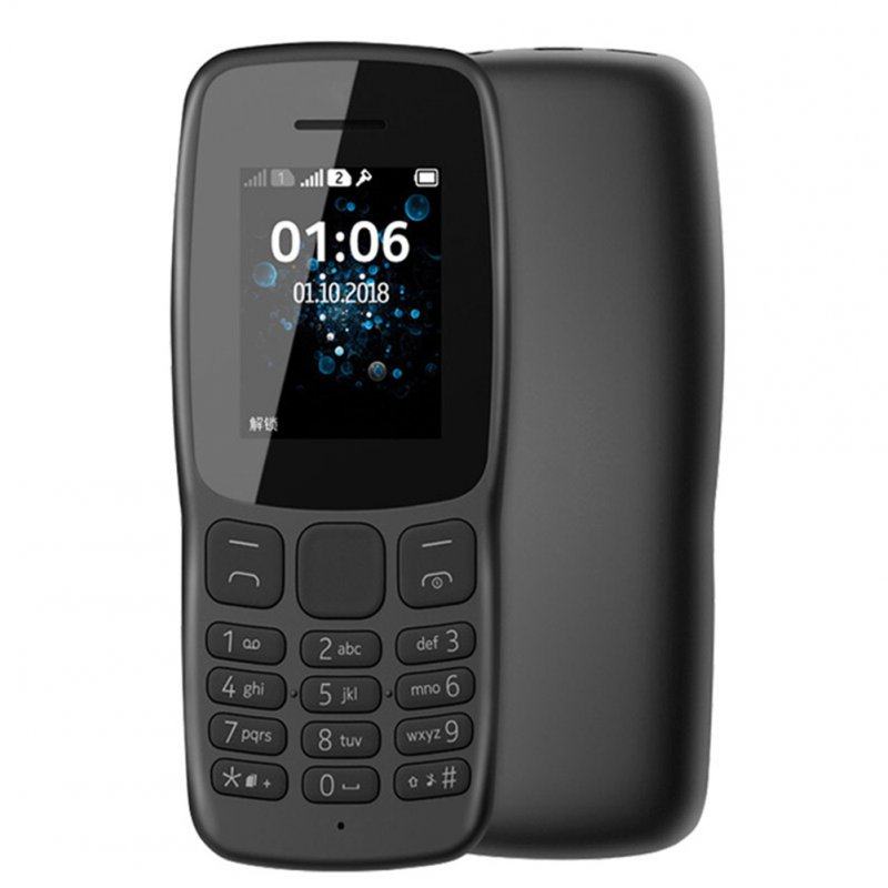 1062G Mobile Phone Dual Sim 1-8 Inches Large Hd Screen Phone black