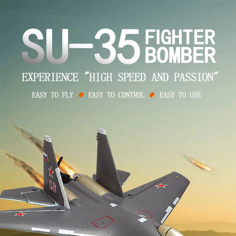 SU-35 2.4G Remote Control Glider 6--axis Gyro Fixed Wing 6D Inverted Flight LED Night Flight Model Aircraft Toy