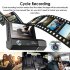 1080P 3 Lens Dash Cam Car Dvr 3 0 Inch HD Ips Screen Wide Angle Rearview Video Recorder Camera G Sensor Black