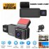1080P 3 Lens Dash Camera Front Inside And Rear HD Night Vision Reversing Driving Recorder Universal WIFI Car DVR Black