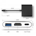 1080P 4K Adapter for HDMI Switch USB Type-C HDMI Converter Type-C Hub Adapter For Home <span style='color:#F7840C'>TV</span> PC Video Player black