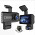 1080P Car Dash Cam 3 inch Lcd Night Vision Driving Recorder 360 Degrees 3 recording 24h Parking Monitoring Black