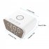 1080P Full HD Wifi Mini Camera Night Vision Motion Detection Clock Camcorder Wireless Charging Alarm Clock Cam White