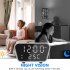 1080P Full HD Wifi Mini Camera Night Vision Motion Detection Clock Camcorder Wireless Charging Alarm Clock Cam White