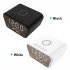 1080P Full HD Wifi Mini Camera Night Vision Motion Detection Clock Camcorder Wireless Charging Alarm Clock Cam White
