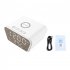 1080P Full HD Wifi Mini Camera Night Vision Motion Detection Clock Camcorder Wireless Charging Alarm Clock Cam White
