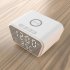 1080P Full HD Wifi Mini Camera Night Vision Motion Detection Clock Camcorder Wireless Charging Alarm Clock Cam White