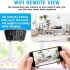 1080P Full HD Wifi Mini Camera Night Vision Motion Detection Clock Camcorder Wireless Charging Alarm Clock Cam White