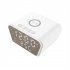1080P Full HD Wifi Mini Camera Night Vision Motion Detection Clock Camcorder Wireless Charging Alarm Clock Cam White