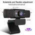 1080P HD Webcam with Mic Rotatable PC Desktop Web Camera Cam Mini Computer WebCamera Cam Video Recording Work 1080P camera   triangle bracket