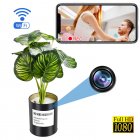 1080P HD Wifi Camera Plastic Plant Bonsai Mini Camcorder Small Tree Pot Night Vision Black