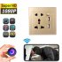 1080P HD Wifi Video Camera Socket Motion Detection Camcorder Wall Plug Dock Cam Audio Recorder White