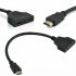 1080P HDMI Splitter Male to Female Cable Adapter Converter HDTV 1 Input 2 Output black