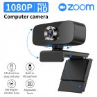 1080p High definition Webcam Video Conference Computer Camera With Microphone black