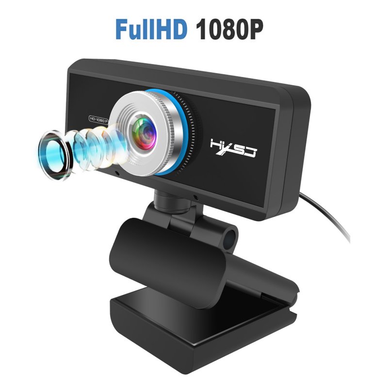 1080p Manual Focusing Computer Camera 360-degree Rotatable Video Conference Camera S4 black