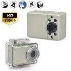 1080p Waterproof Sports Action Camera with 130 Degree Wide Angle Lens has Digital Zoom and a 2 Inch Touch Screen