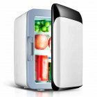 10L Portable Mini Fridge For Car And Home Use, Semiconductor Refrigerator Cooler And Warmer With Back Heat Dissipation Grille, For Foods, Drink, Breast Milk Storage Black and White 110V US Plug