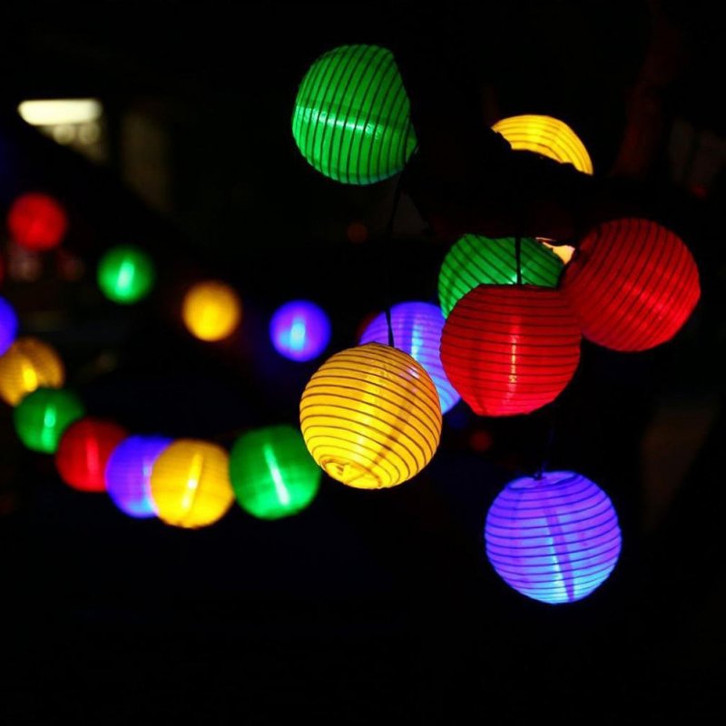 10LEDs/20LEDs/30LEDs Solar Lantern Shape String Light for Landscape Yard Outdoor Decor Solar 30 Lights - Color Lanterns