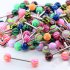 10PCS Set Colorful Ball Straight Rod Tongue Nail Wear Decoration