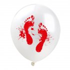 10Pcs 12Inches Thicken Blood Foodprint Handprint Latex Balloon Halloween Party Decor 10 blood footprint balloons