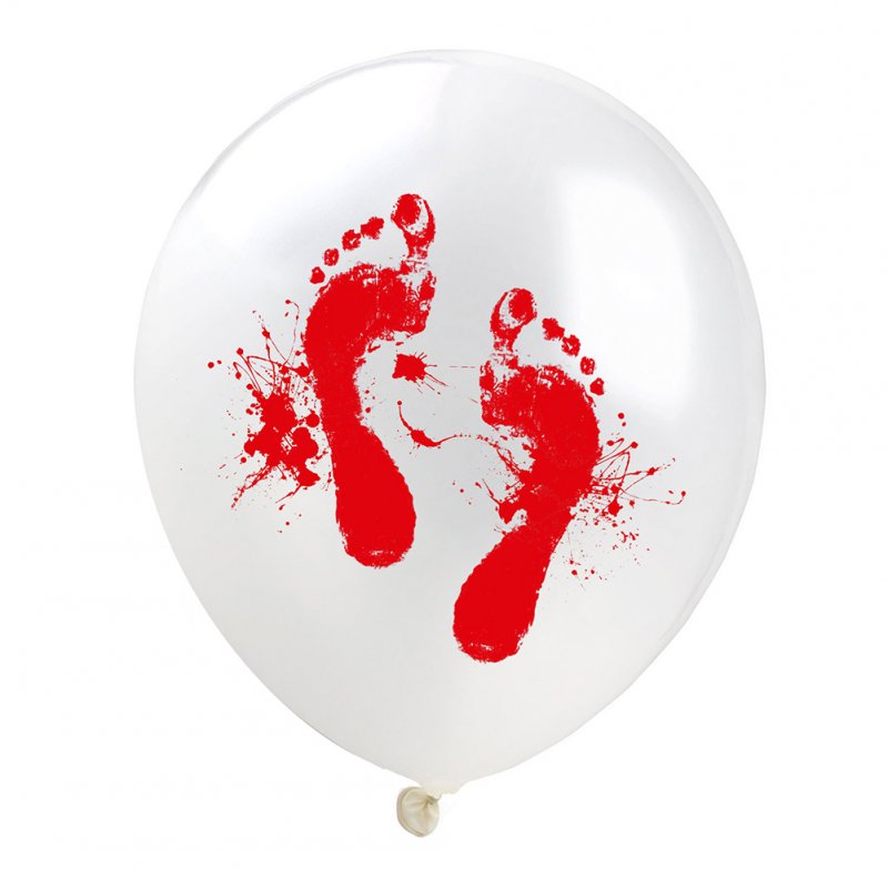 10Pcs 12Inches Thicken Blood Foodprint/Handprint Latex Balloon Halloween Party Decor 10 blood footprint balloons