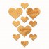 10Pcs 3D Loving Heart Shape Mirror Wall Sticker Gold
