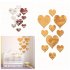 10Pcs 3D Loving Heart Shape Mirror Wall Sticker Gold
