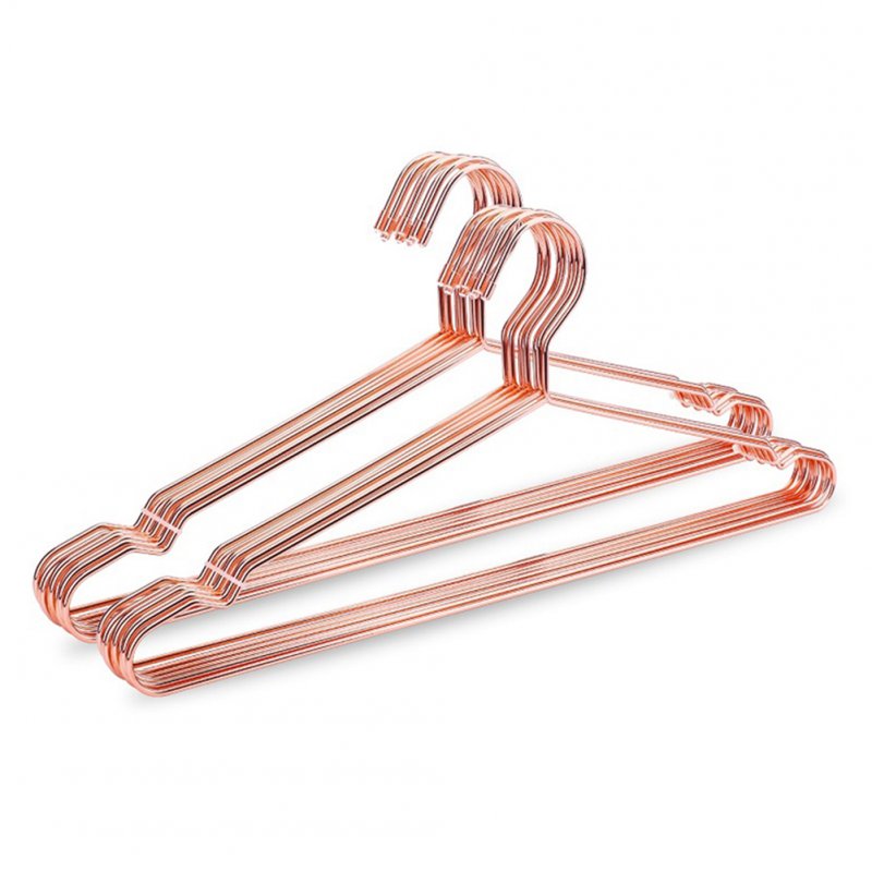 Wholesale 10Pcs Rose Gold Metal Clothes Hangers with Groove Nonslip Coats Hanger for Home Rose