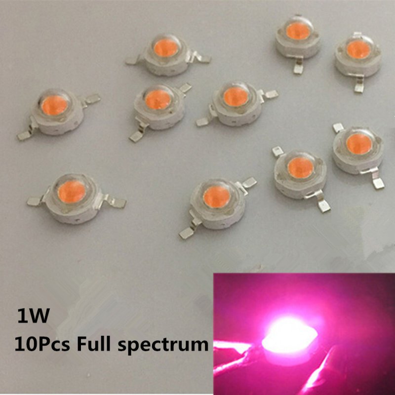 10Pcs/Set 1W LED Super Bright Lamp Beads Night Light for Flashlight Stage Yard Bulb Full spectrum 380-840NM
