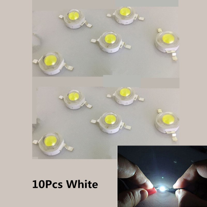 10Pcs/Set 3W LED High Power Super Bright Lamp Beads Night Light for Flashlight Stage Yard  white light