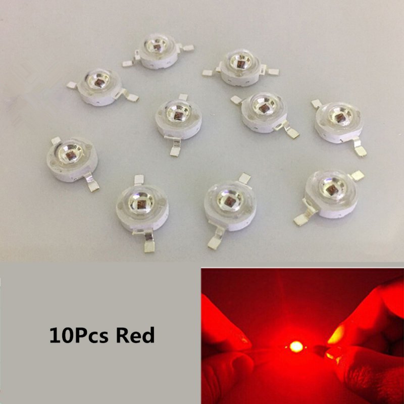 10Pcs/Set 3W LED High Power Super Bright Lamp Beads Night Light for Flashlight Stage Yard  Red light