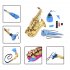 10Pcs Set Saxophone Cleaning Kit Sax Clean Cloth Mouthpiece Brush Belt Mini Screwdriver Set Saxophone Accessories blue black 10pcs set