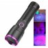 10W 365nm Purple Light Flashlight  LED Powerful Flashlights  Rechargeable Powerful Fluorescent Detector  Purple Light Flashlight  For Pet Urine Detection  Resin