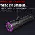 10W 365nm Purple Light Flashlight  LED Powerful Flashlights  Rechargeable Powerful Fluorescent Detector  Purple Light Flashlight  For Pet Urine Detection  Resin