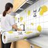 10m roll Oil Proof Wall Sticker Wallpaper Self adhesive Wallpaper Thickening Waterproof Oilproof Paper For Kitchen Cupboard Household yellow lemon