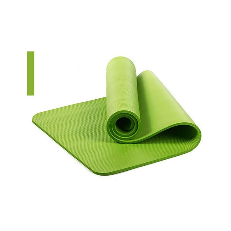 10mm Yoga Mat Workout Elastic Non-slip Fitness Gymnastics Mat Thick Knee Exercise Pad Accupressure Mat green_183 * 61 * 1.0cm