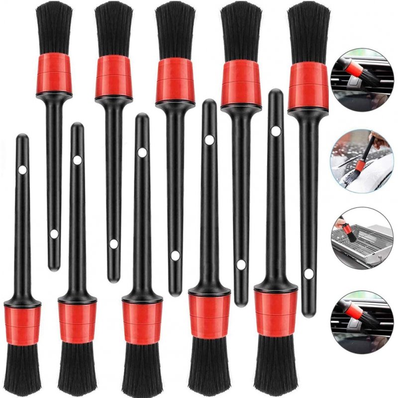 5Pcs Car Detail Brushes Pen Set Auto Detailing Cleaning Wheel Wash Brushes  Kits