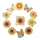 10pcs Diy Diamond Painted Coaster Sunflower Butterfly Diamond Painting Craft Supplies For Beginners as shown