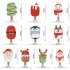 10pcs Diy Diamond Painting Pendant Christmas Cartoon Rhinestones Pictures for Tree Decor