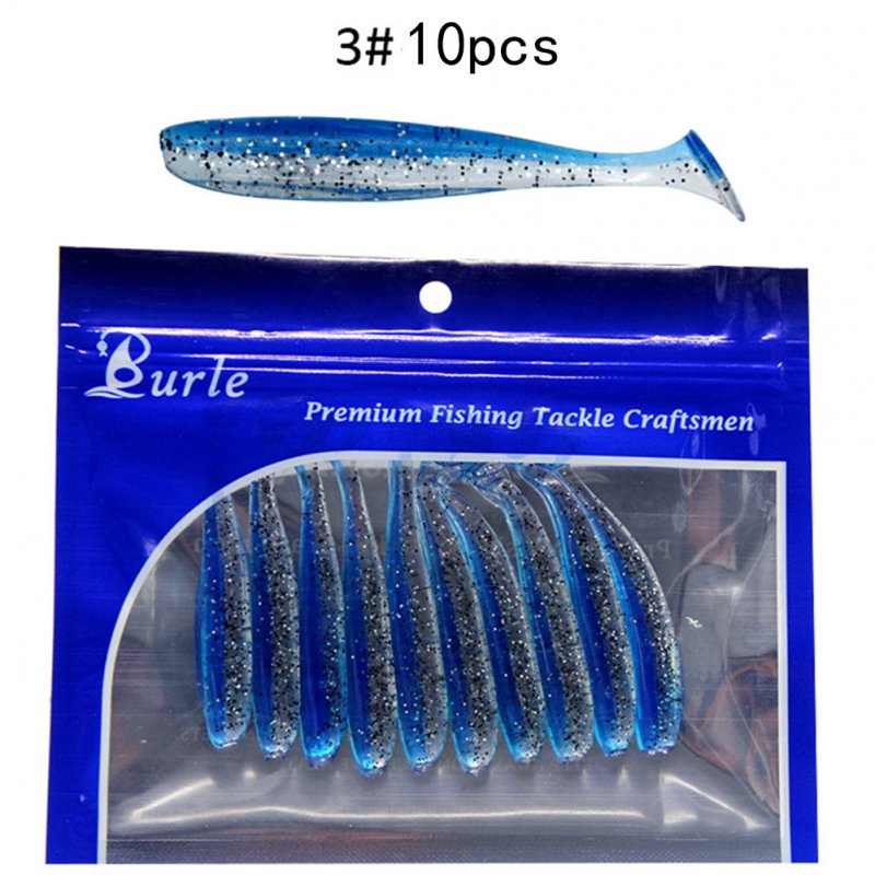 10pcs/Lot Soft Lures Silicone Bait For Fishing Sea Fishing Pvc Swimbait Wobblers Artificial Tackle 3#_7cm2g ten pcs