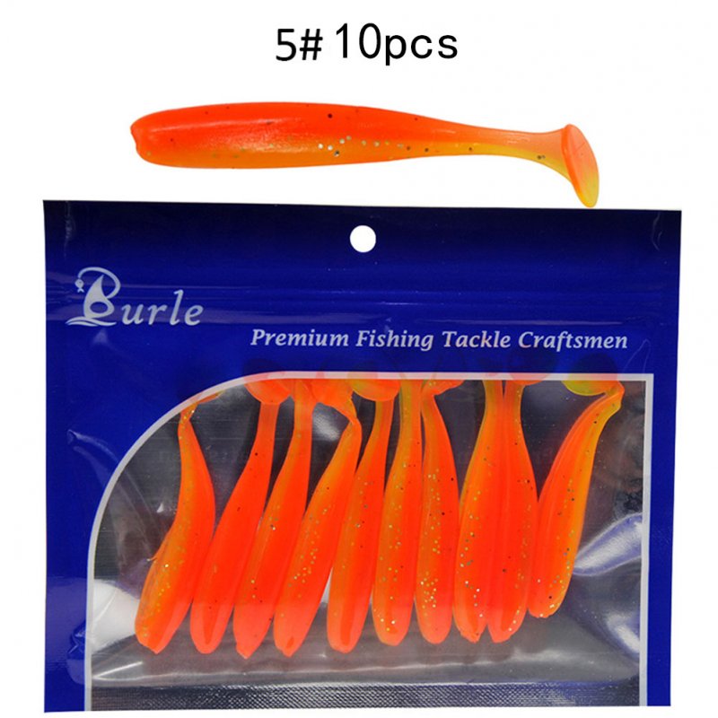 10pcs/Lot Soft Lures Silicone Bait For Fishing Sea Fishing Pvc Swimbait Wobblers Artificial Tackle 5#_9cm4.2g ten pcs